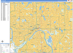 St. Paul Wall Map Basic Style 2026